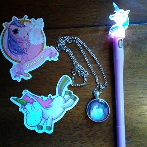 Purple Unicorn Necklace Combo